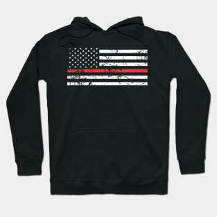 Thin Red Line  American Flag Hoodie